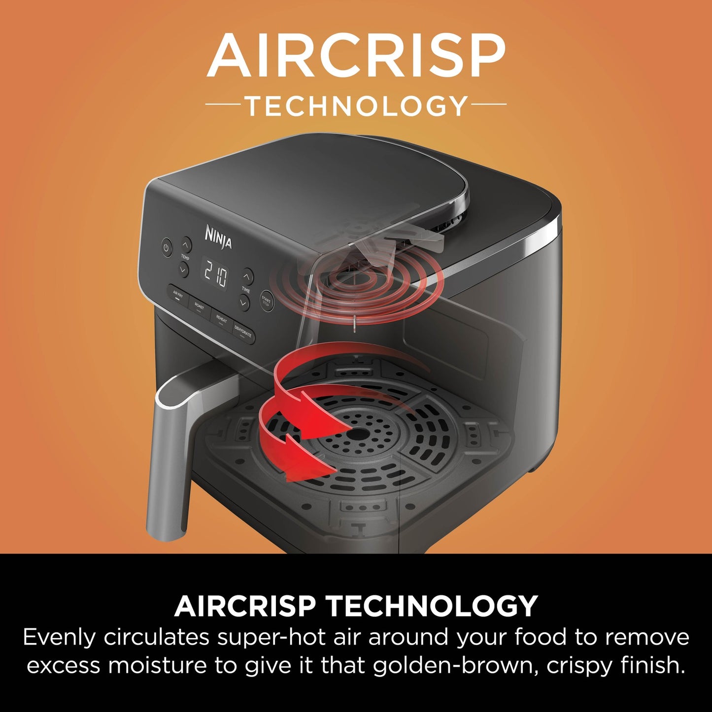 Ninja Air Fryer PRO [AF140UK] Roast, Dehydrate, Reheat, 4 Functions, 4.7L
