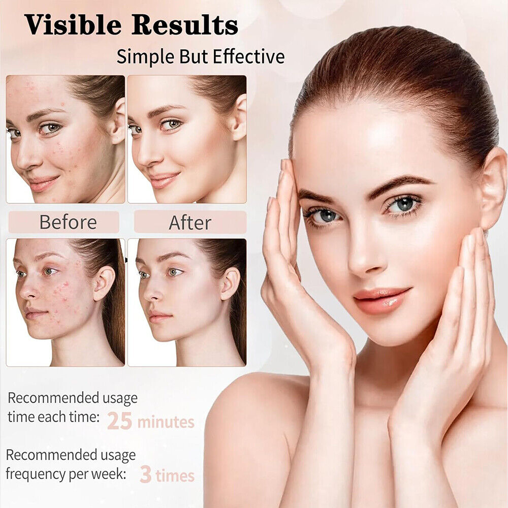 7 LED Light Photon Therapy Face Neck Mask Rejuvenation Skin Wrinkles Anti-aging