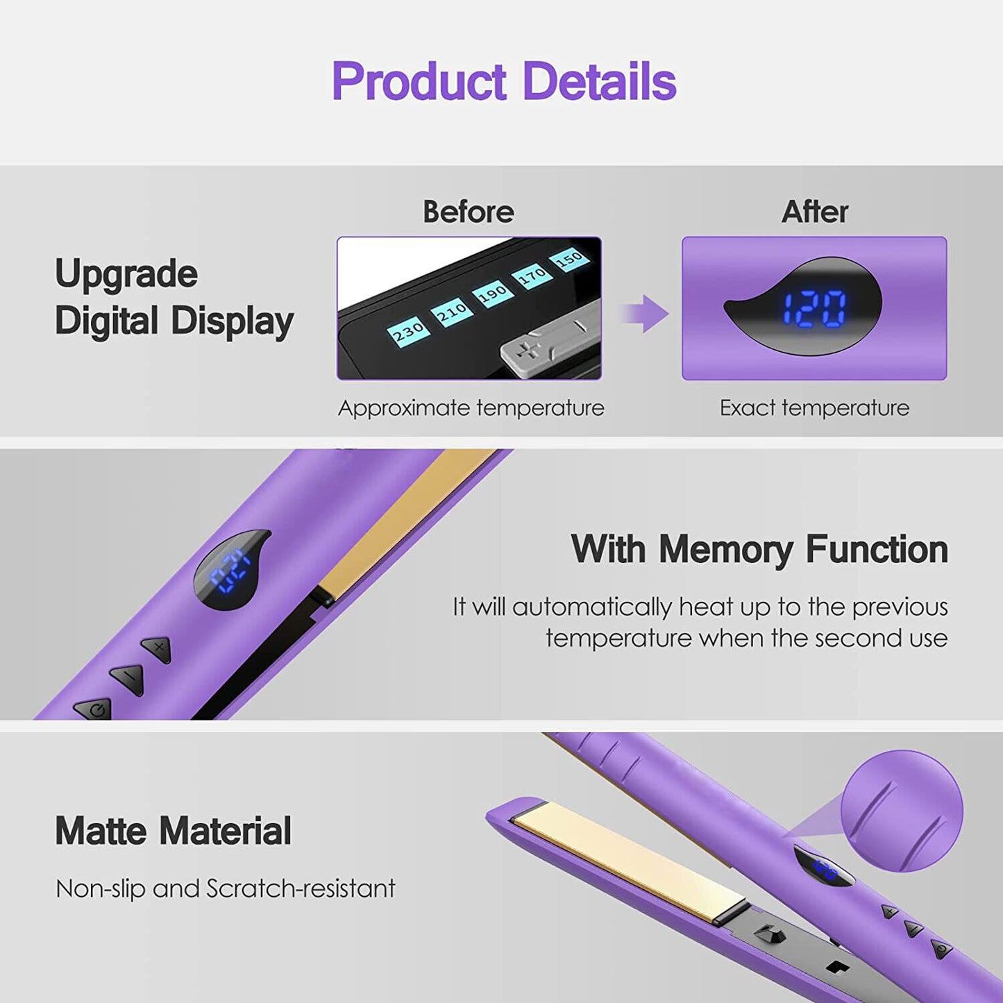 Hair Straightener Curler 2in1 Flat Iron Fast Heat Digital Straightening Irons UK