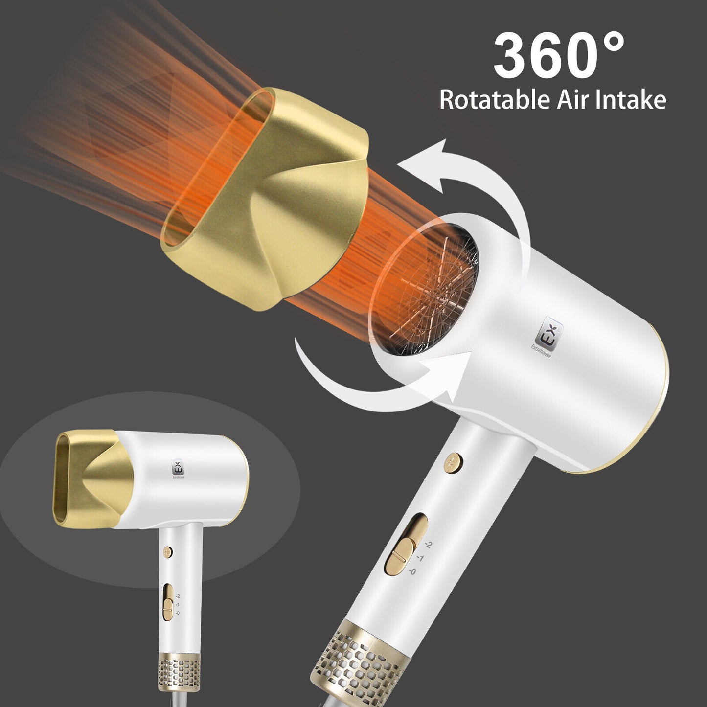 Professional Hair Dryer with Diffuser Household Fast Dry Electric Hairdryer UK
