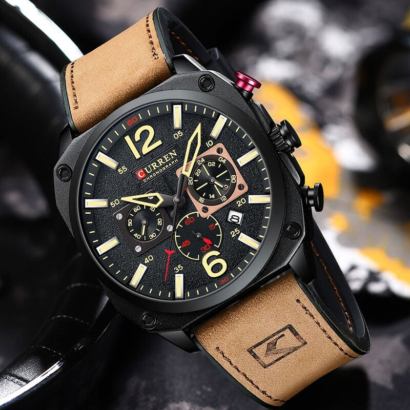 Luxury Men's Chronograph Date Quartz Luminous Waterproof Military Sports Watches