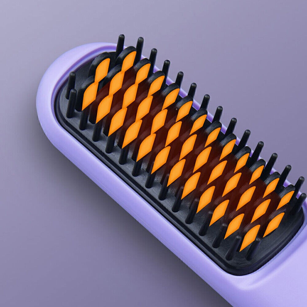 Portable Hair Straightener Brush AntiScald Hair Cordless Hair Straightener Brush