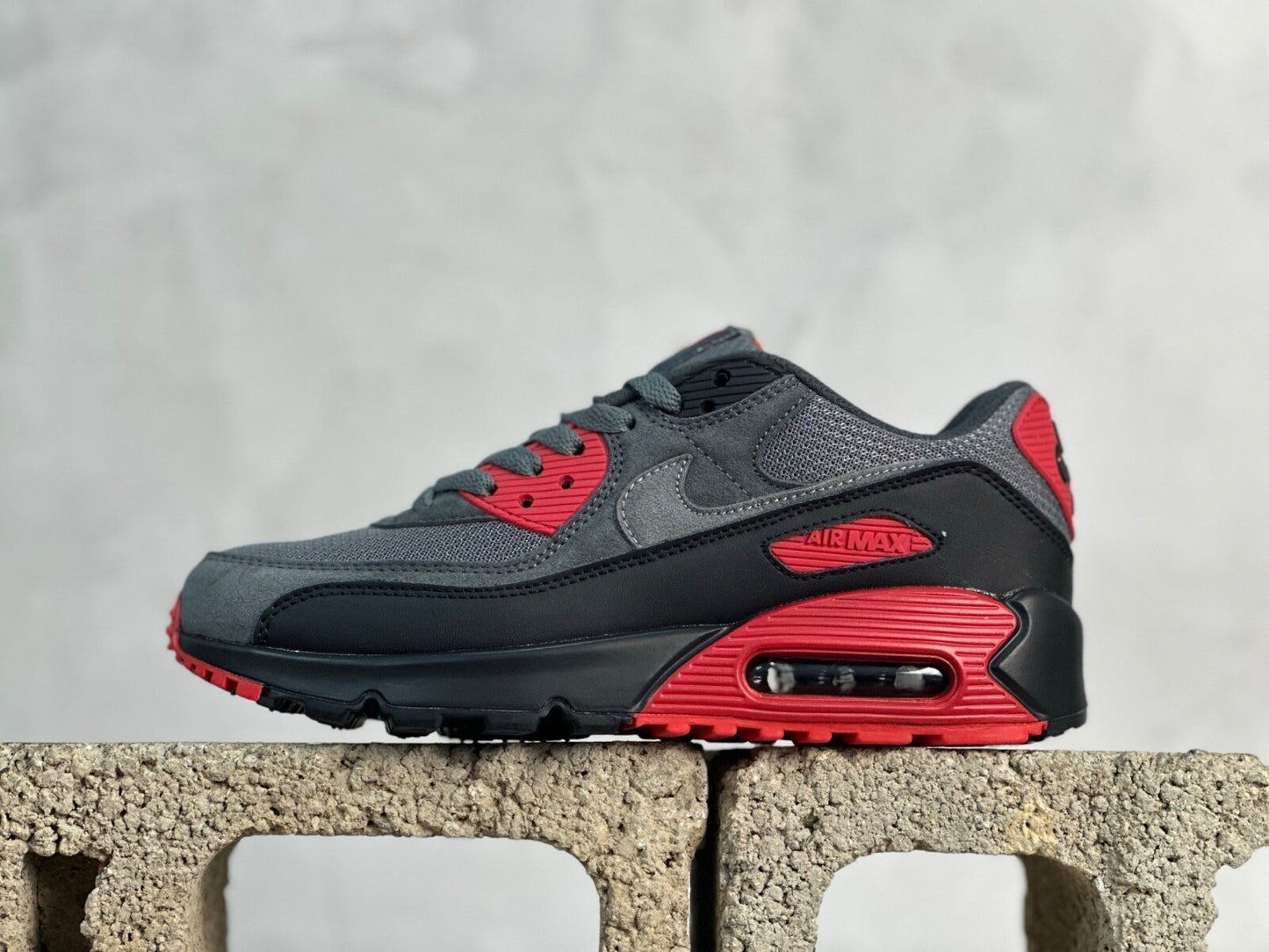 Nike Air Max 90 Men's Trainers Triple Black Low Top Sports Running Shoe Sneaker