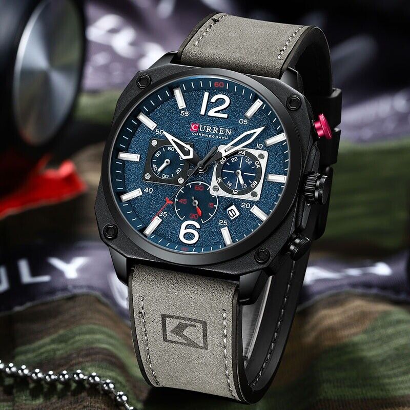 Luxury Men's Chronograph Date Quartz Luminous Waterproof Military Sports Watches