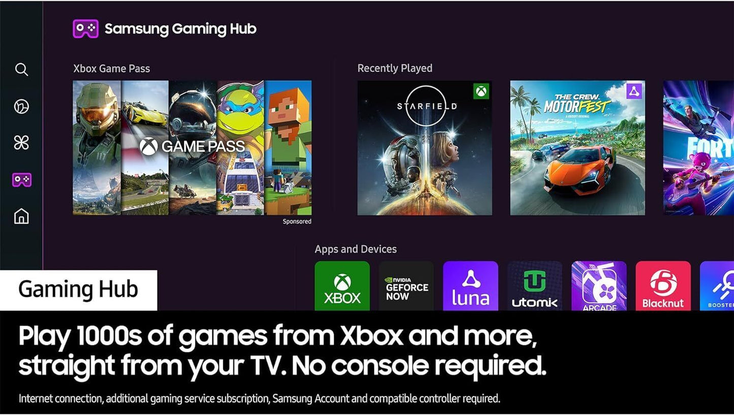 Samsung TV 50 inch 4K Smart TV 2024 UE50DU7100KXXU Smart Apps Gaming Hub Alexa