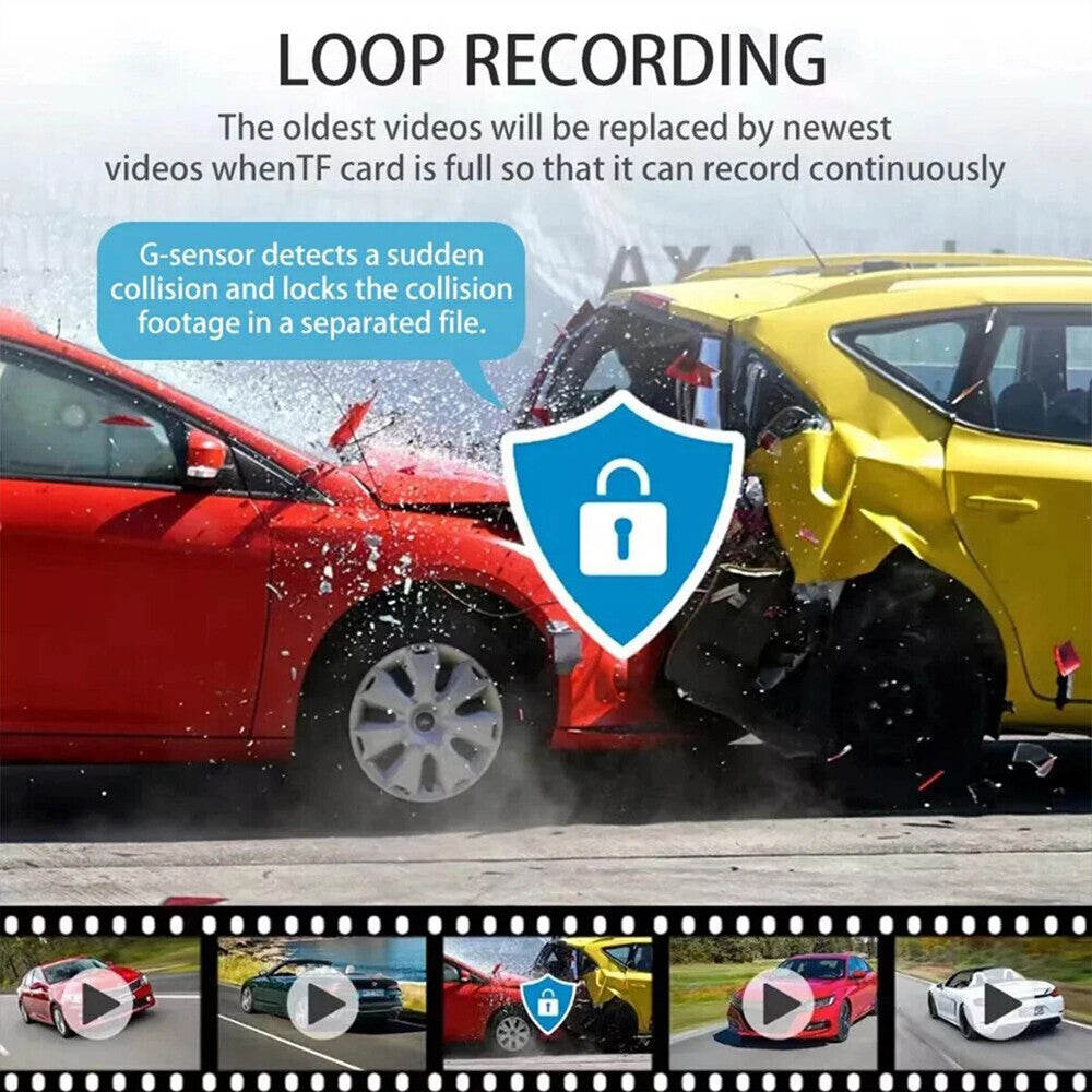 Car Camera Recorder WIFI Dual Front and Rear HD 1080P Dash Cam Night Vision NEW