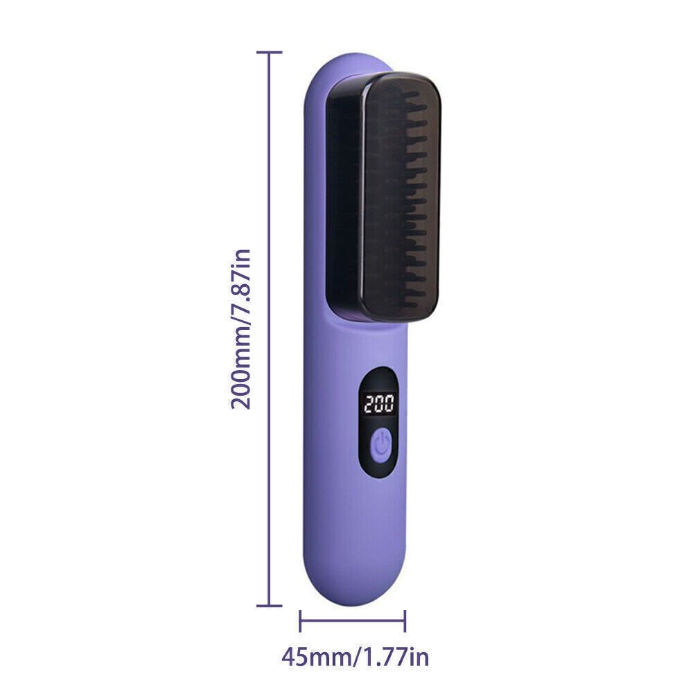 Portable Hair Straightener Brush AntiScald Hair Cordless Hair Straightener Brush