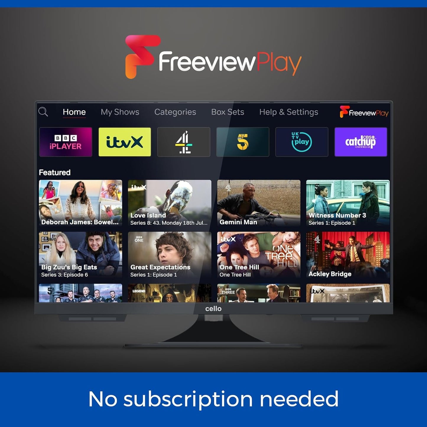 Cello 22 Inch Smart 12v 24v TV WiFi 1080p Freeview Play Bluetooth CARAVAN HGV TV