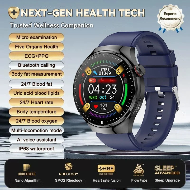 UK 2025 New Medical Grade Smart Watch Blood Pressure Oxygen Heart Rate Bluetooth