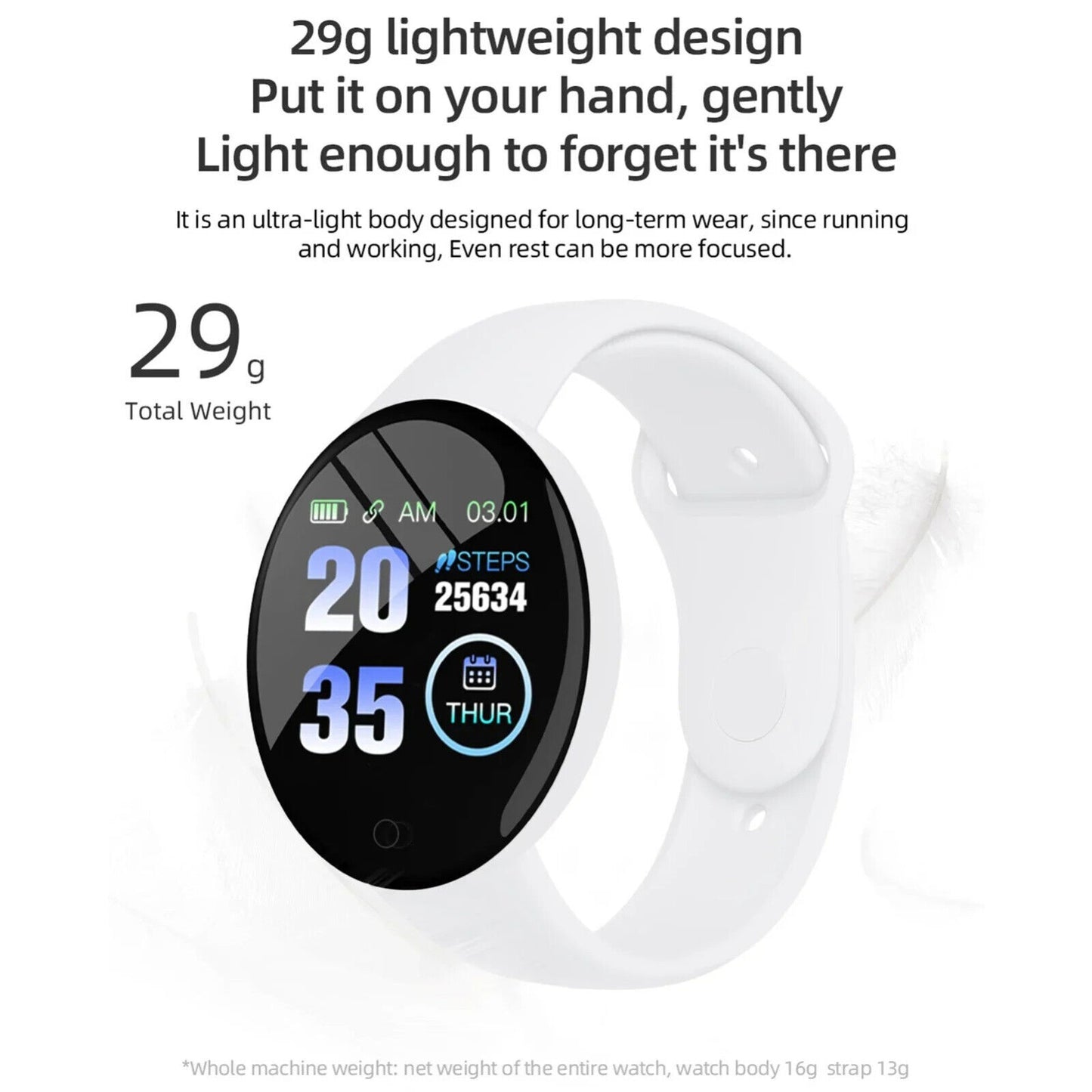 Smart Watch Heart Rate Blood Pressure Fitness Tracker for Men Women Android IOS
