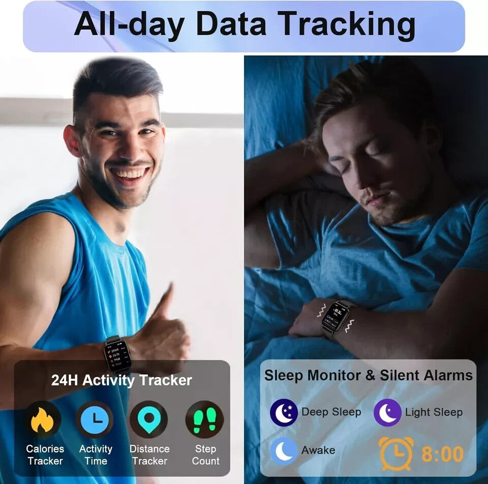 Smart Watch Men Women Fitness Tracker Blood Pressure Heart Rate Sport Watches Uk