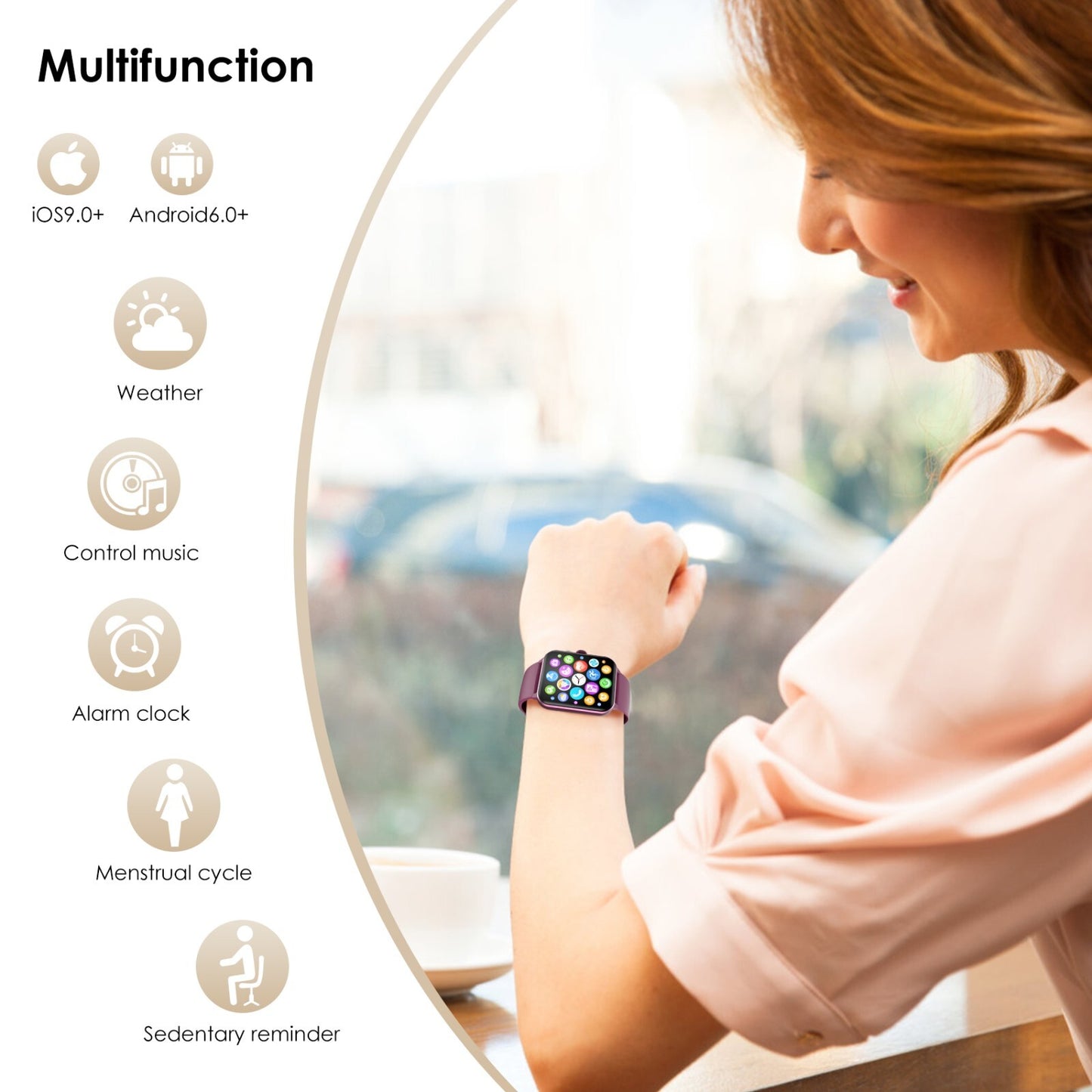 UK Smart Watch Men Women Fitness Tracker Blood Pressure Heart Rate Sport Watches