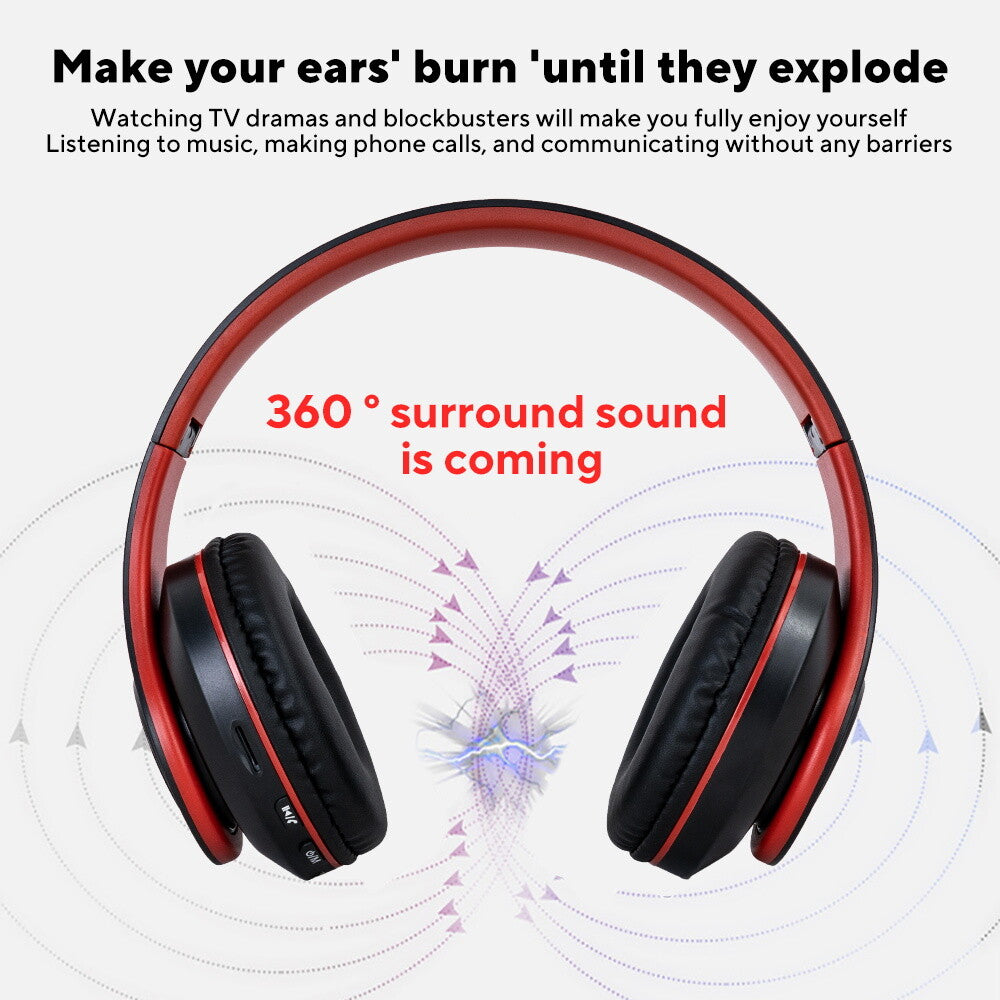 Wireless Bluetooth Headphones with Noise Cancelling Stereo Over-Ear Earphones UK