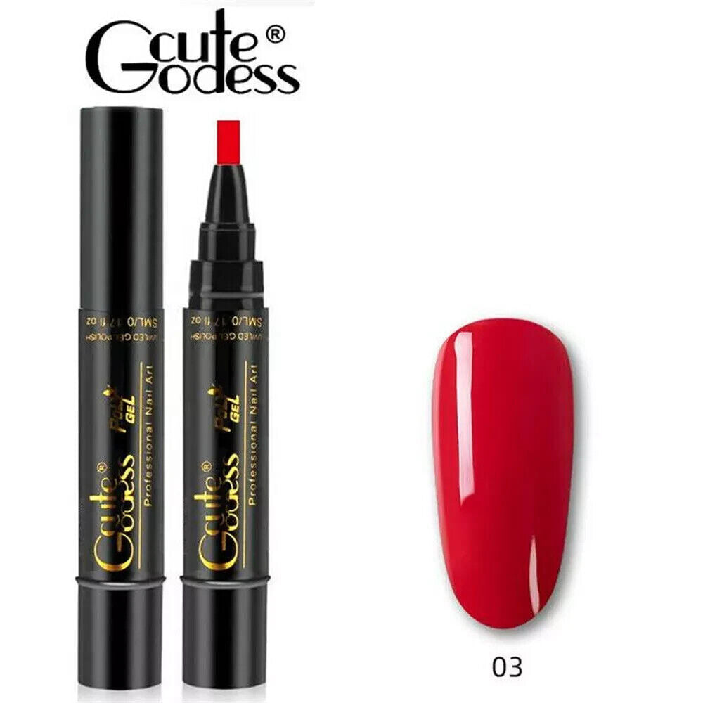 3 In 1 Gel Polish Nail Art Pen One Step Gel Varnish Base Coat Pencil Manicure