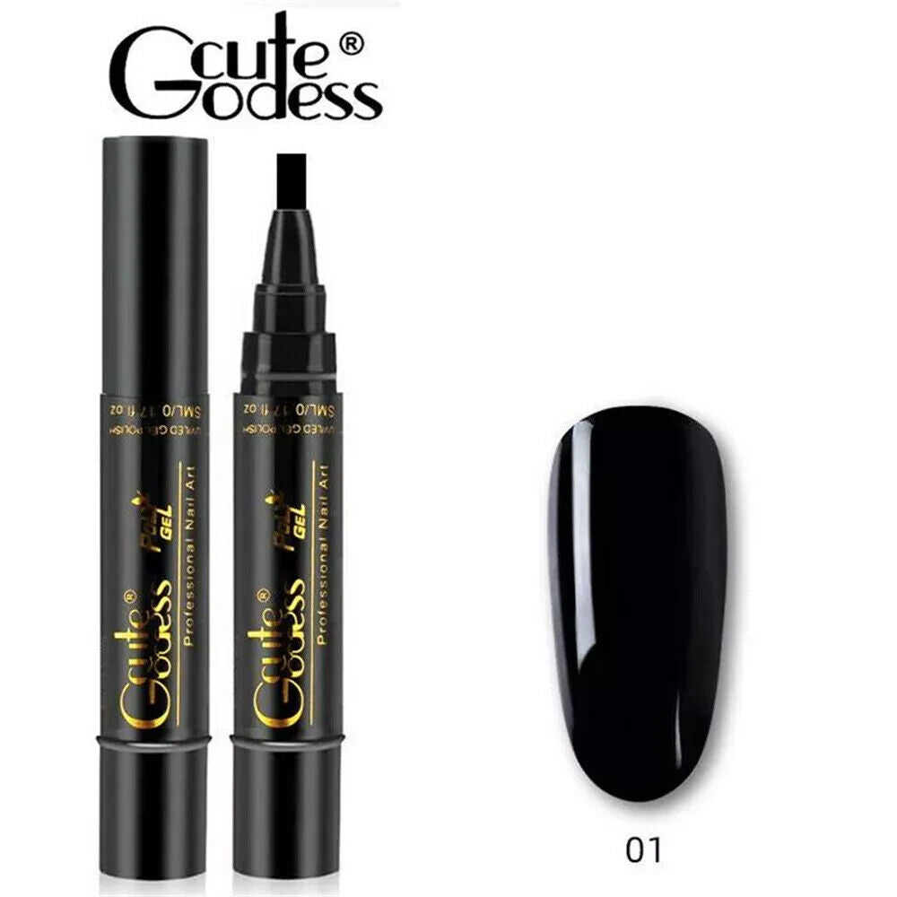 3 In 1 Gel Polish Nail Art Pen One Step Gel Varnish Base Coat Pencil Manicure