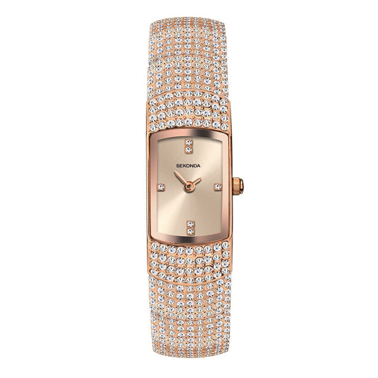 Seksy By Sekonda Rose Gold with Stone Set Case Watch Model 40423 RRP £99.99