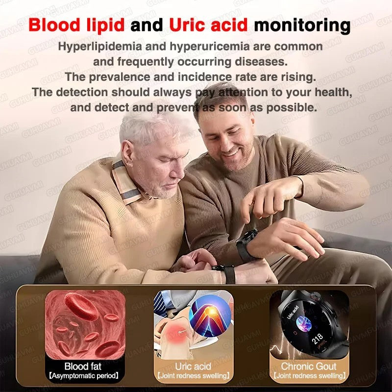 UK 2025 New Medical Grade Smart Watch Blood Pressure Oxygen Heart Rate Bluetooth