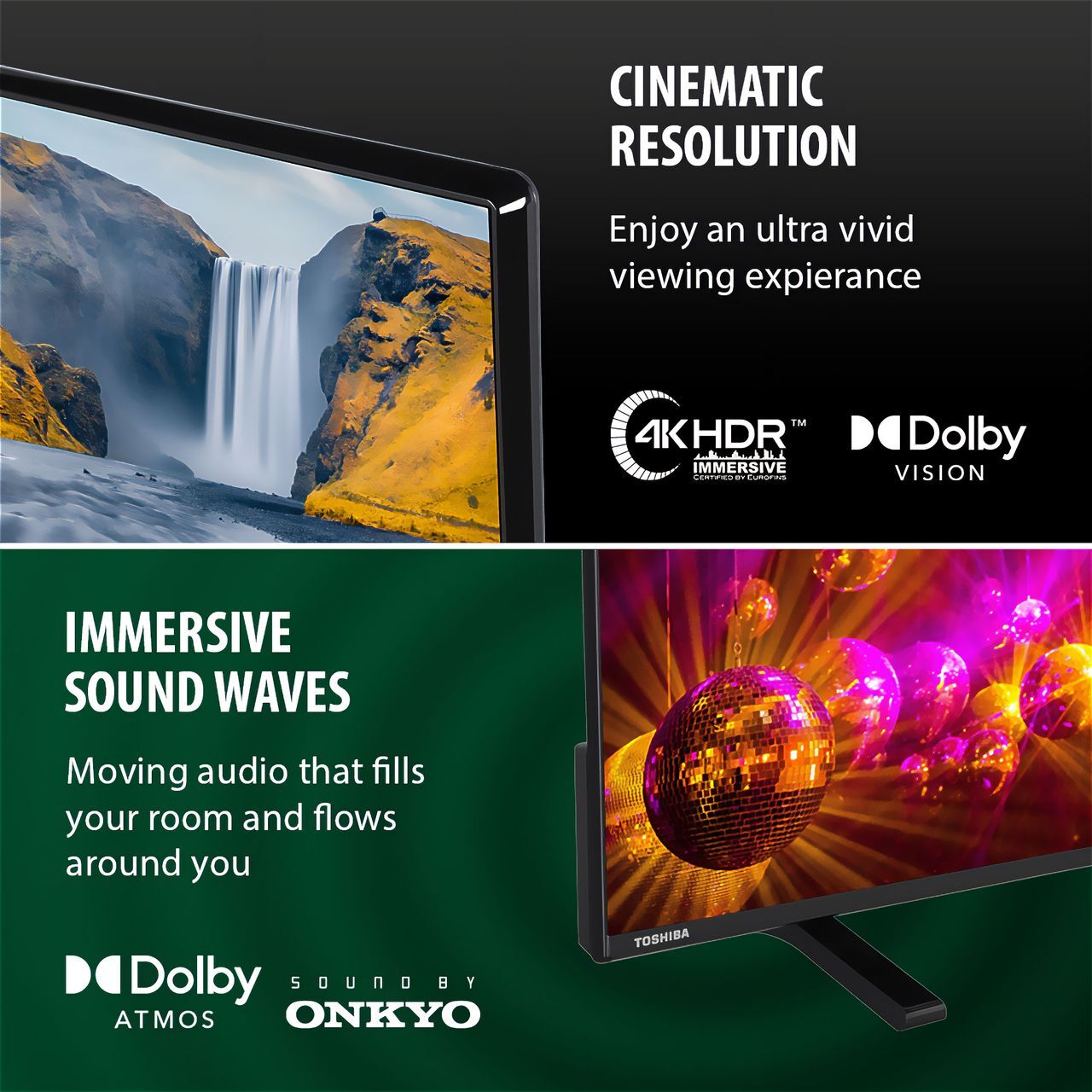 Toshiba 50UV2F53DBU 50 Inch LED 4K Ultra HD Smart TV Bluetooth WiFi