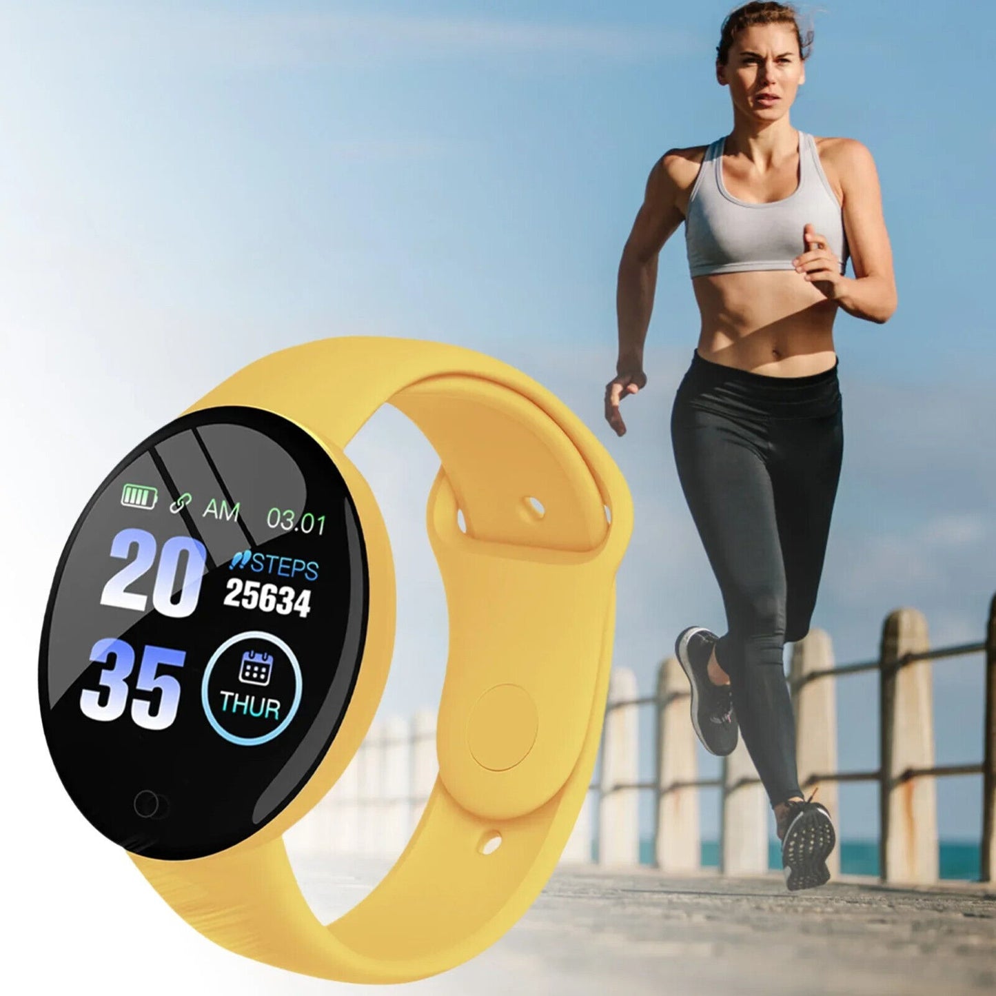 Smart Watch Heart Rate Blood Pressure Fitness Tracker for Men Women Android IOS