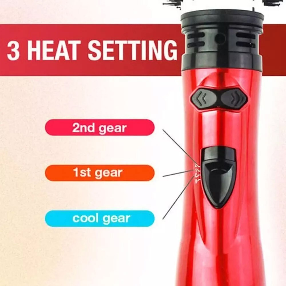 3in1 Hot Air Styler and Rotating Hair Dryer Brush Hair Straightener Curler Comb