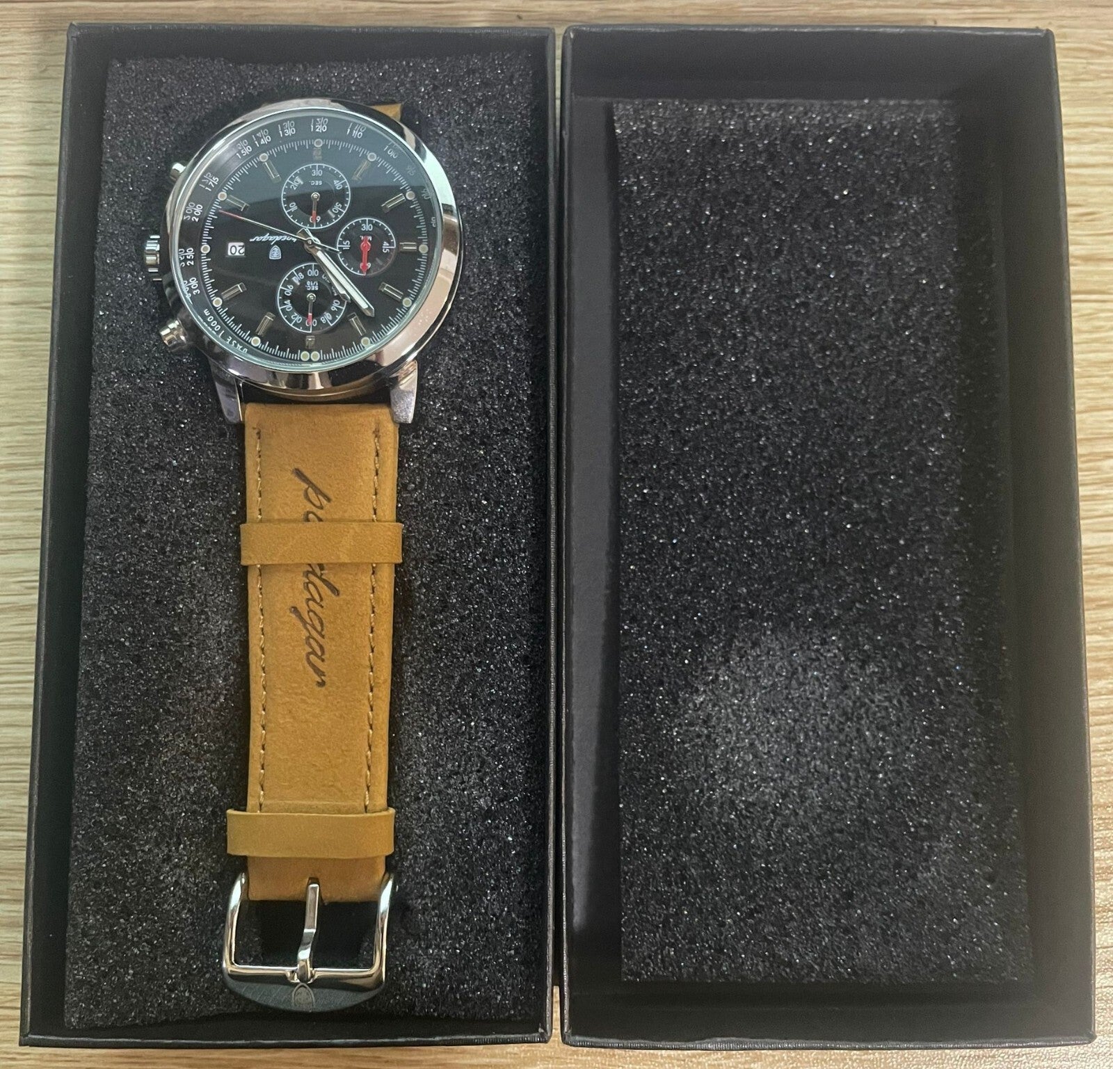 Mens Luxury Watch Waterproof Luminous Date Chronograph Leather Quartz Wristwatch