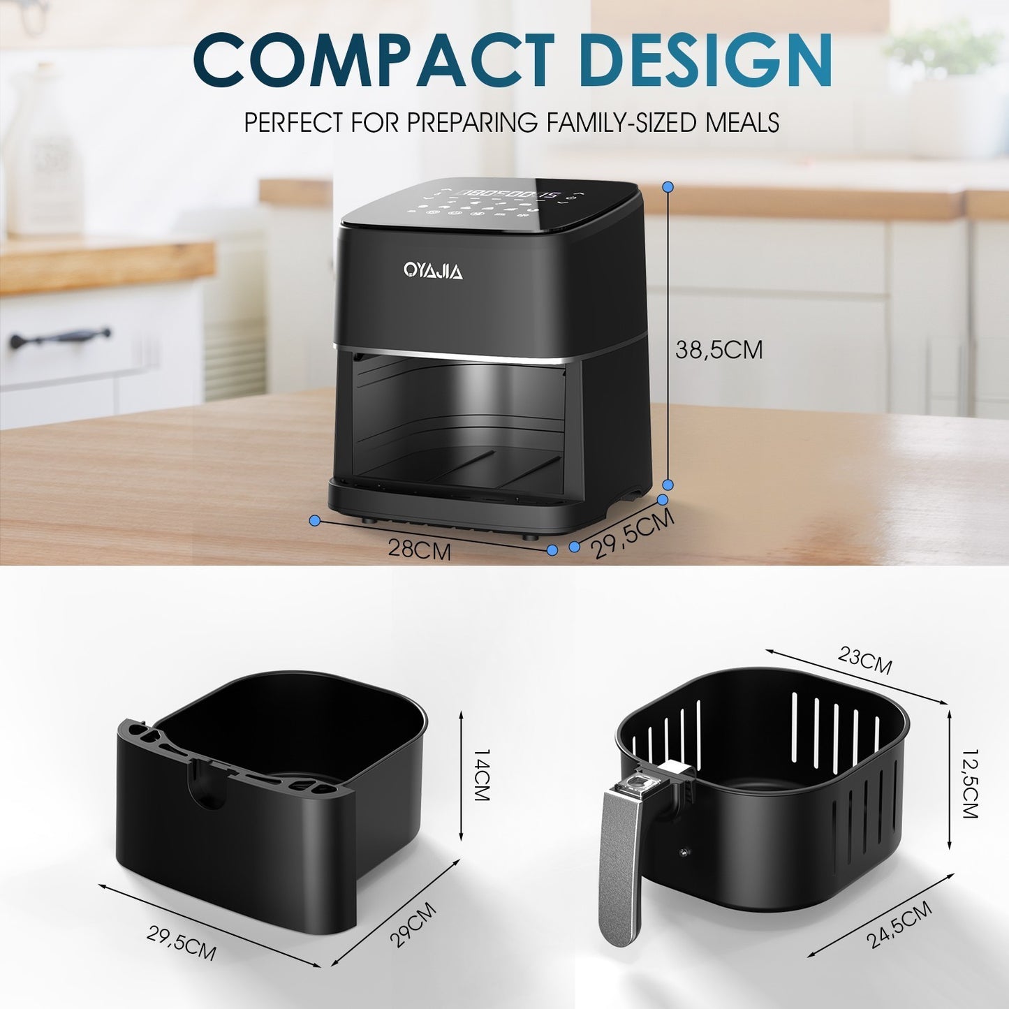 14L Air Fryer Digital Kitchen Oven Oil Free Low Fat Healthy Frying Cooker 1700W