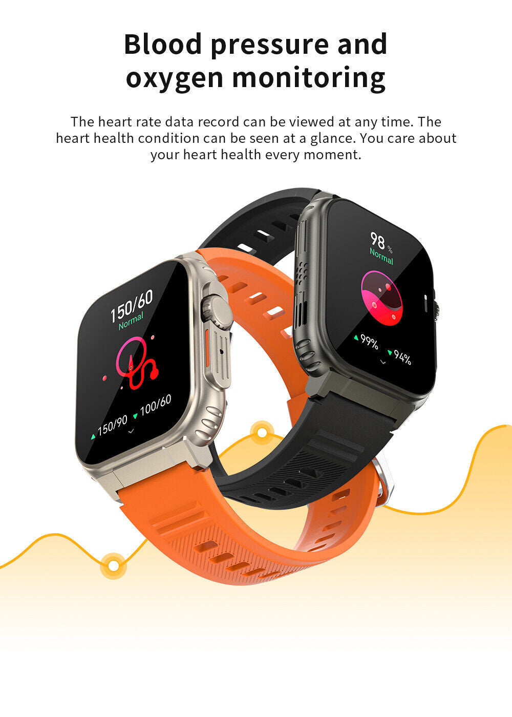 Smart Watch Blood Pressure Heart Rate Fitness Tracker Men Women Sports Watches