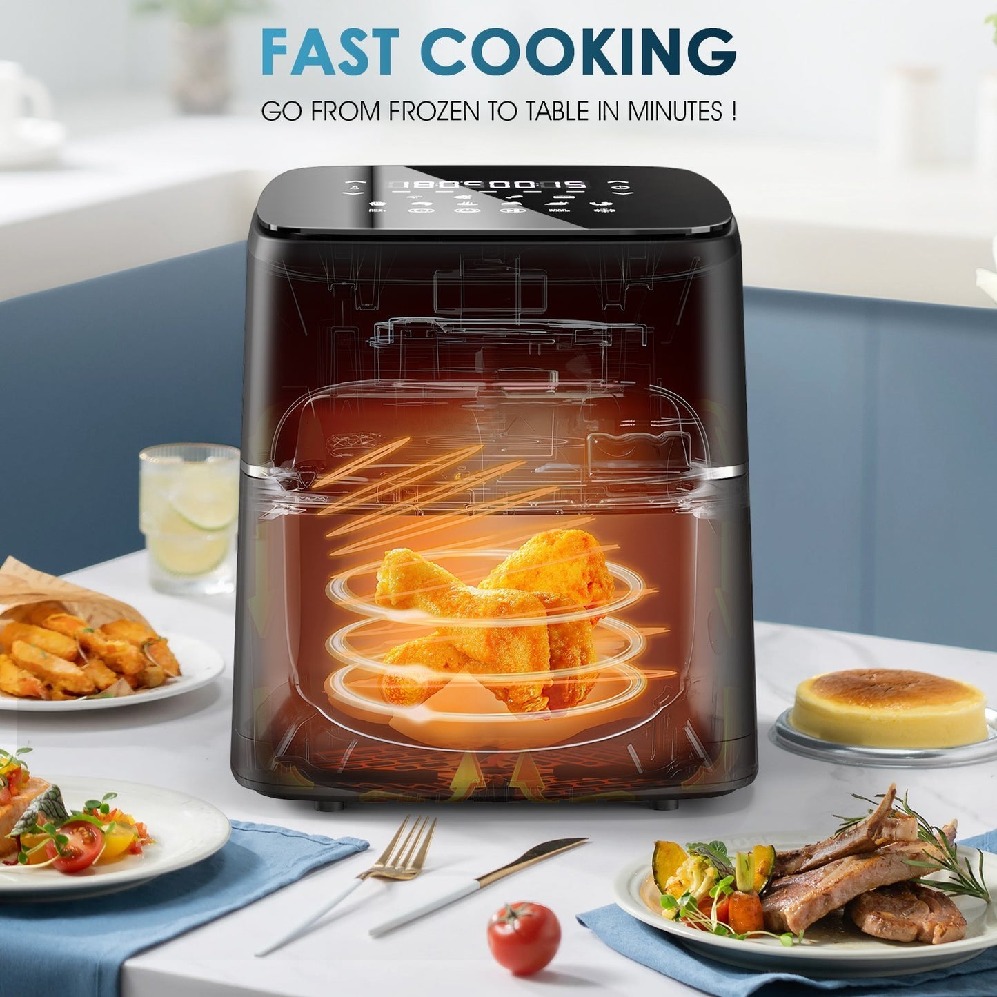 14L Air Fryer Digital Kitchen Oven Oil Free Low Fat Healthy Frying Cooker 1700W