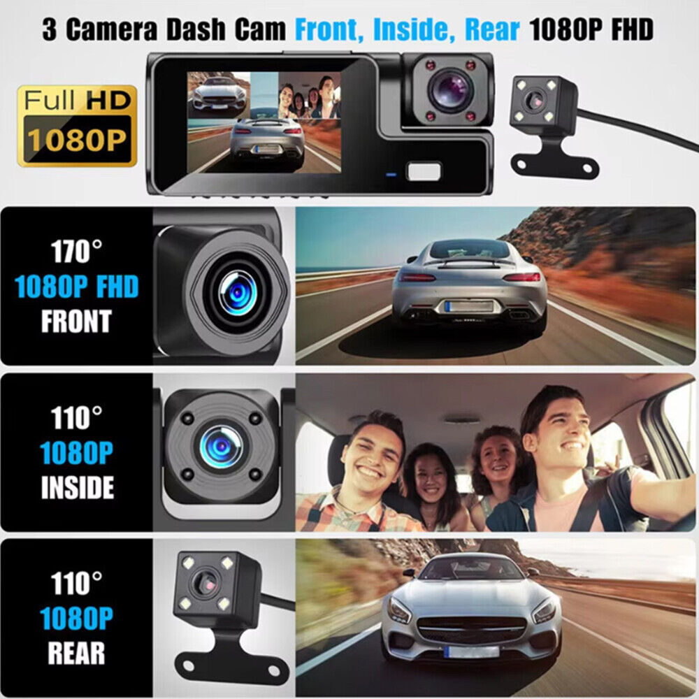 1080P Dual Lens Car Dash Cam Recorder G Sensor DVR Front and Rear Camera Video