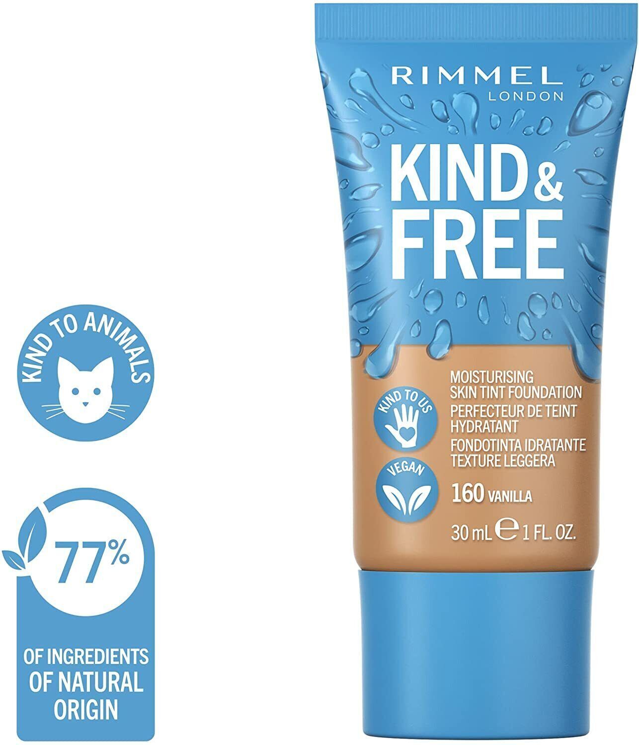 Rimmel Kind & Free Moisturising Skin Tint Foundation 30ml - Various Shade - New