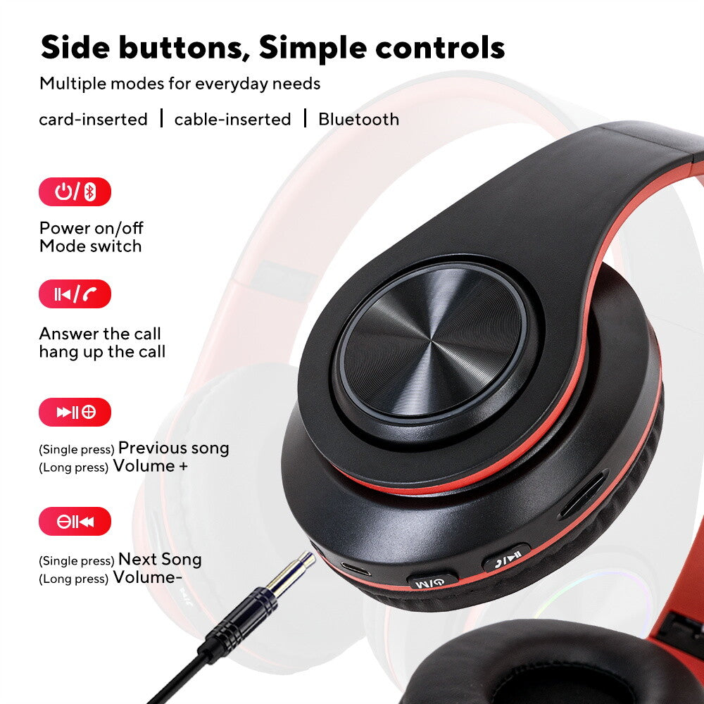 Wireless Bluetooth Headphones with Noise Cancelling Stereo Over-Ear Earphones UK