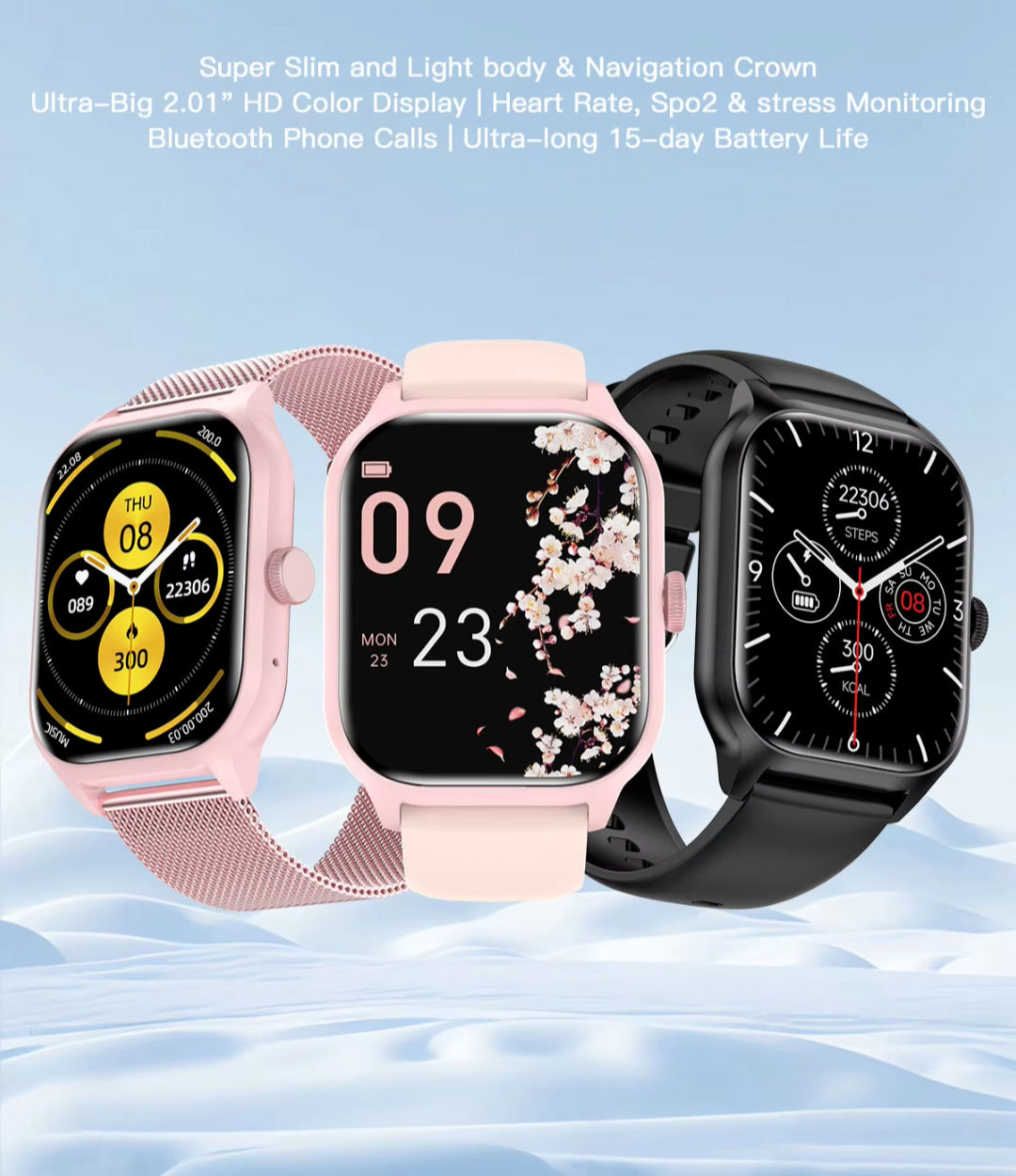 Smart Watch Men Women Fitness Tracker Blood Pressure Heart Rate Sport Watches