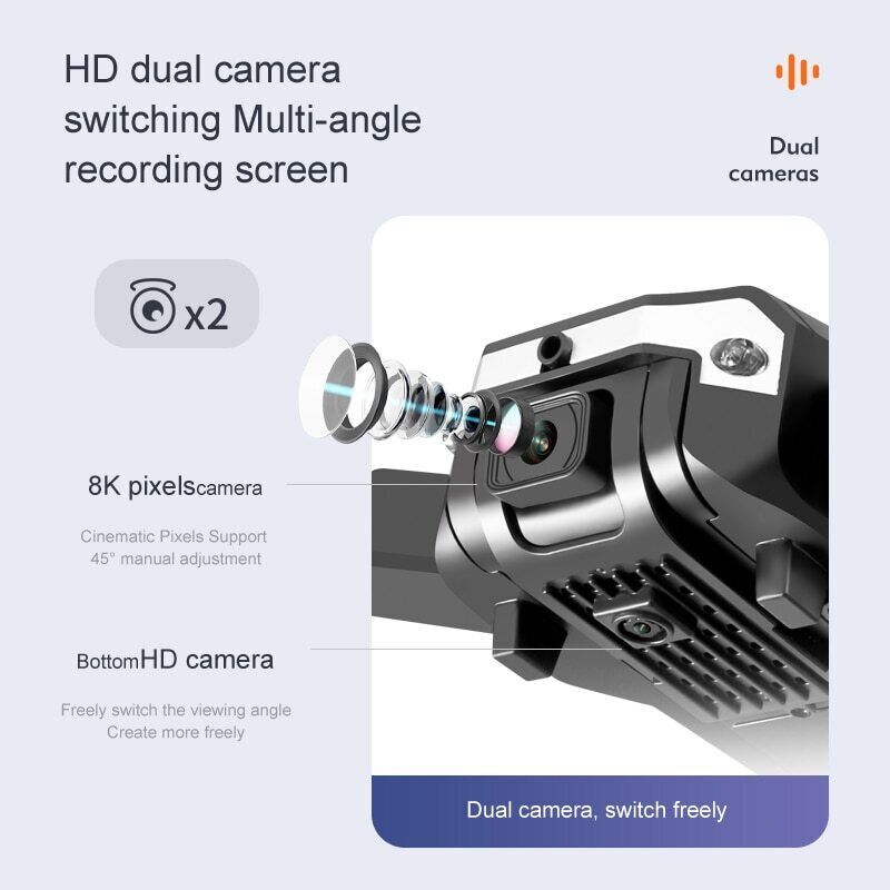 8K HD Drone Dual Camera WIFI FPV Foldable Selfie RC Quadcopter+3 Batteries UK