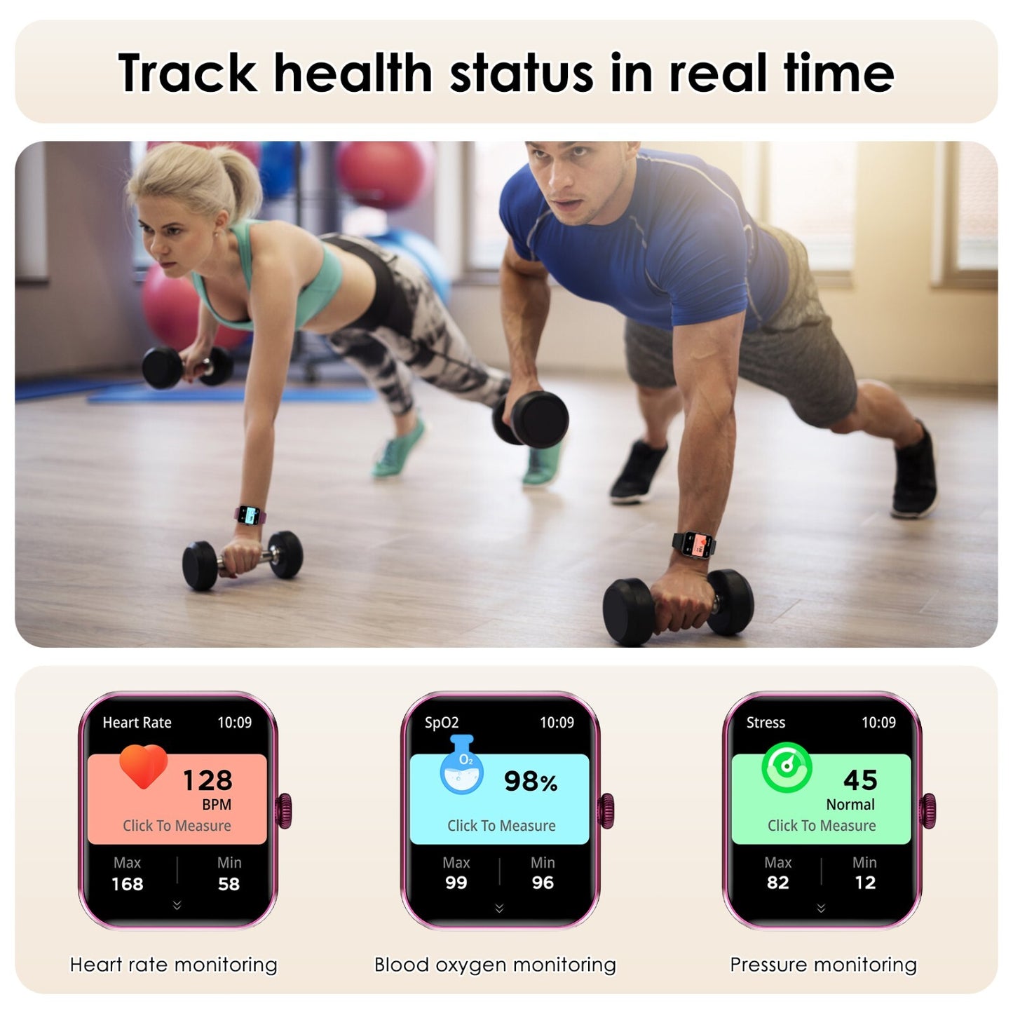 UK Smart Watch Men Women Fitness Tracker Blood Pressure Heart Rate Sport Watches