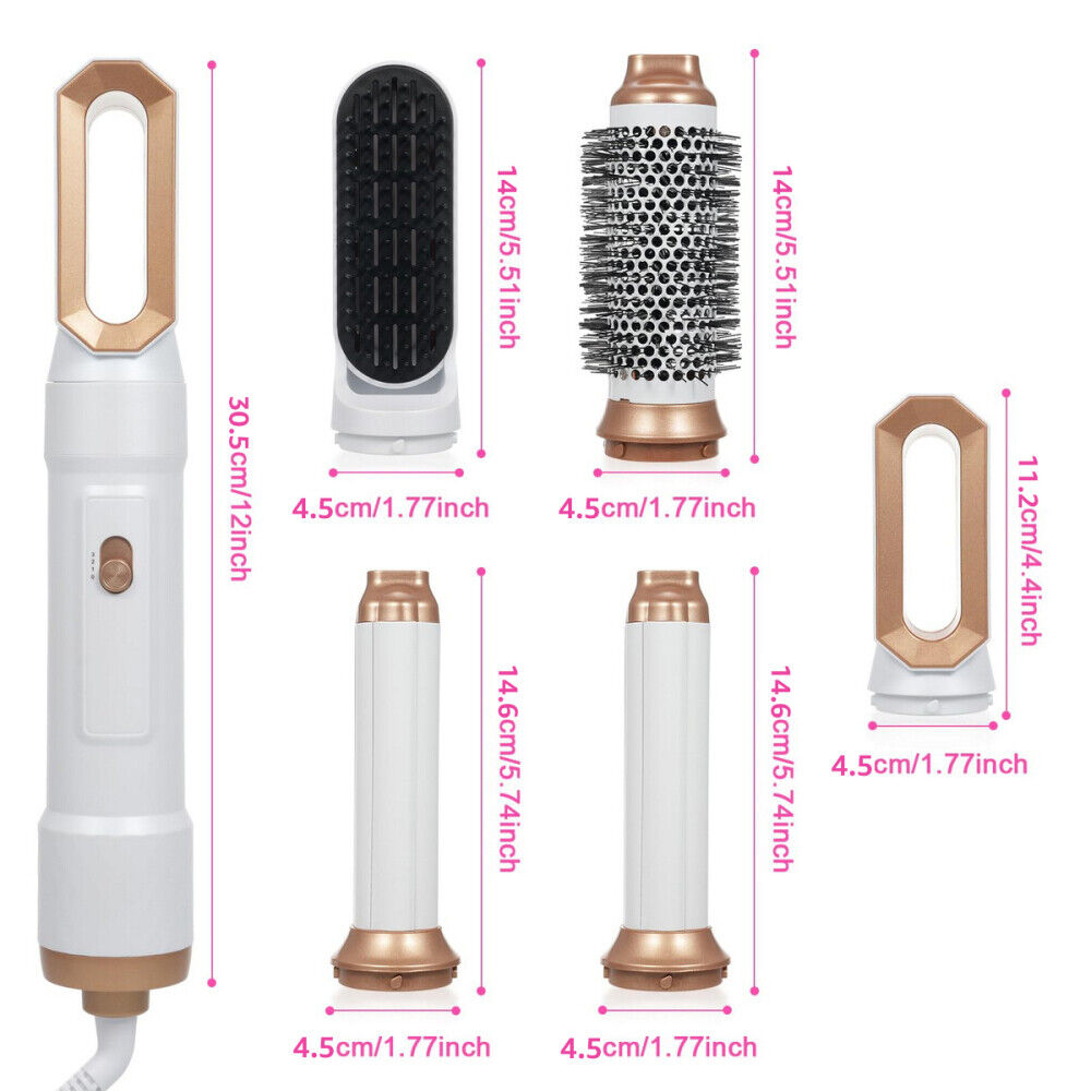 5 in 1 Professional Air Wrap Hair Styler Curler Straightner Hot Air Brush Hot UK