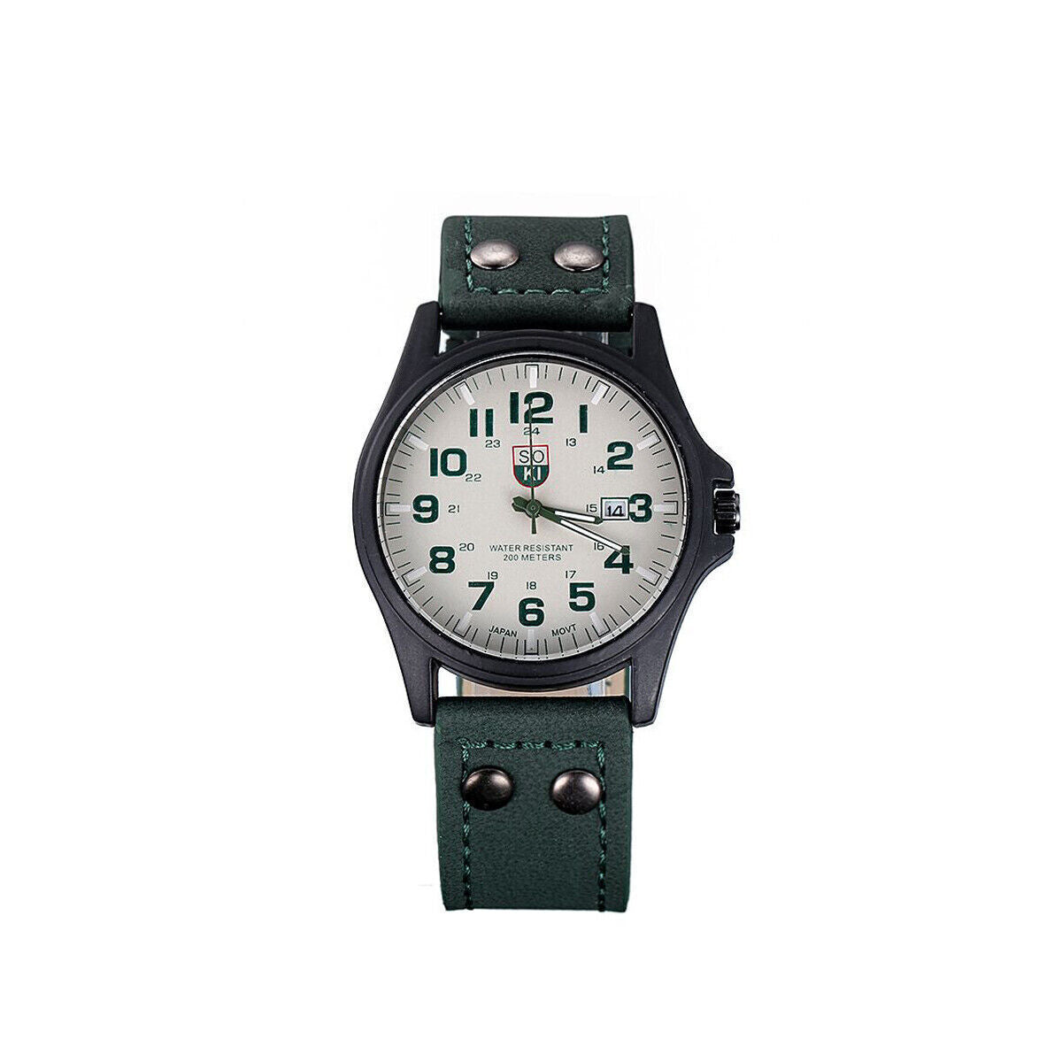Men’s Military Leather Date Quartz Analog Army Casual Dress Wrist Watches UK