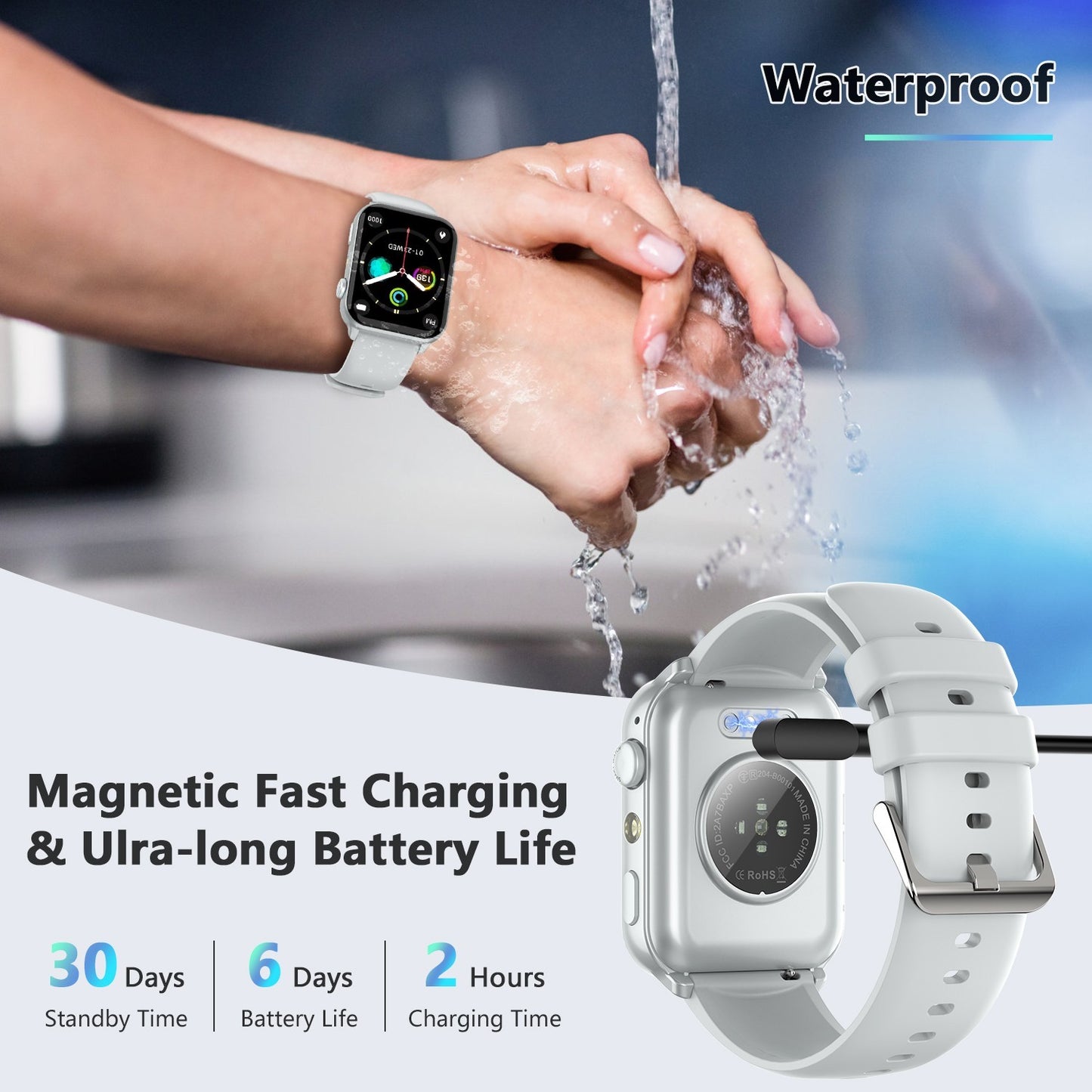 Smart Watch (Answer/Make Call) Fitness Tracker Sport Watches With LED Flashlight