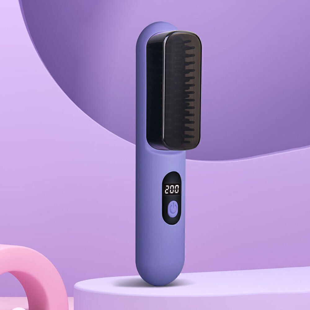 Portable Hair Straightener Brush AntiScald Hair Cordless Hair Straightener Brush