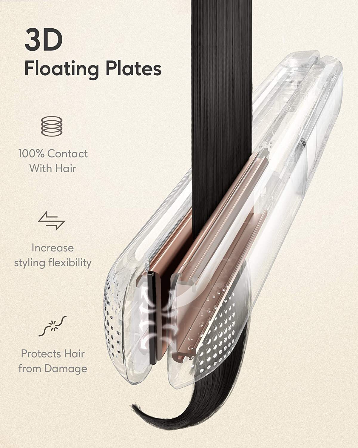 KIPOZI Professional Hair Straighteners Wide Plates Digital Display Heat up Fast