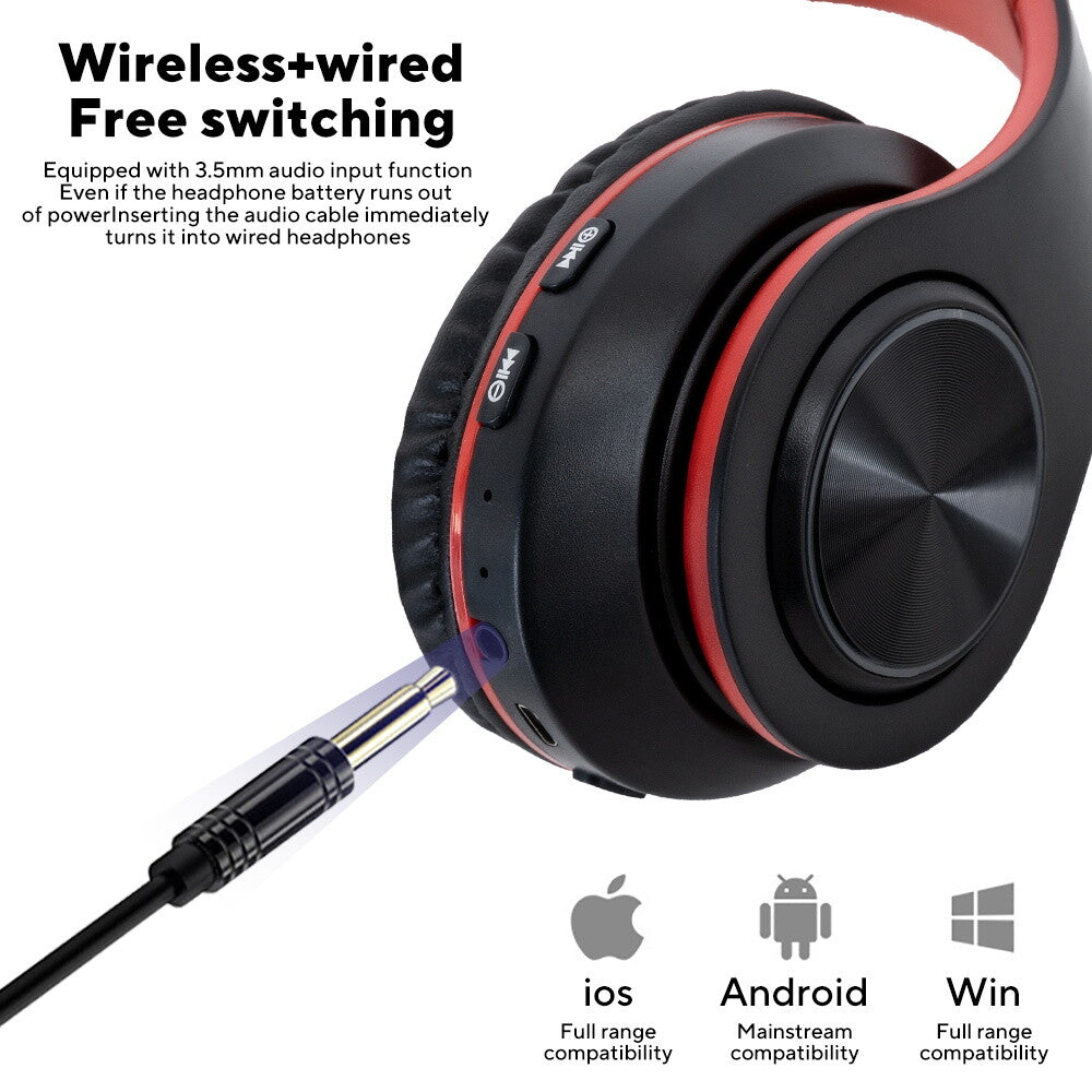 Wireless Bluetooth Headphones with Noise Cancelling Stereo Over-Ear Earphones UK