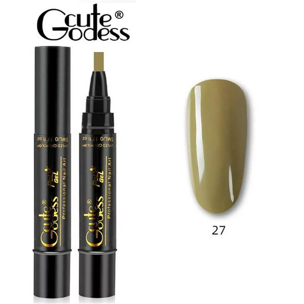 3 In 1 Gel Polish Nail Art Pen One Step Gel Varnish Base Coat Pencil Manicure