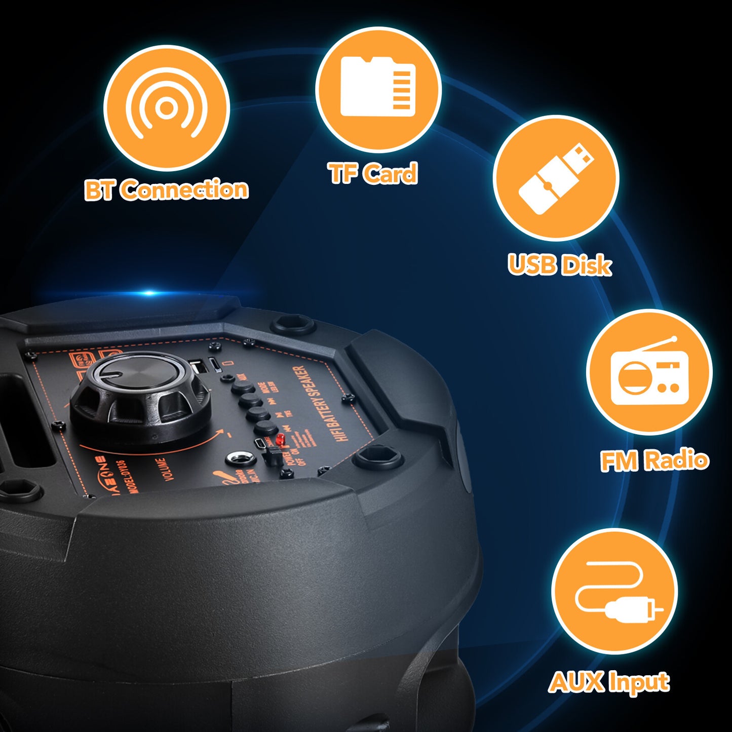 6000W Bluetooth Speaker Portable Dual Sub Woofer Heavy Bass Party DJ System Mic