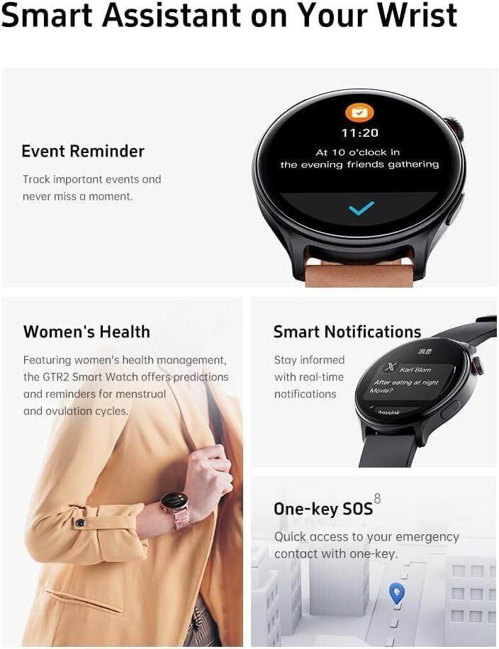 Smart Watch for Men Women Calls Bluetooth Heart Rate Sport Watches UK Smartwatch