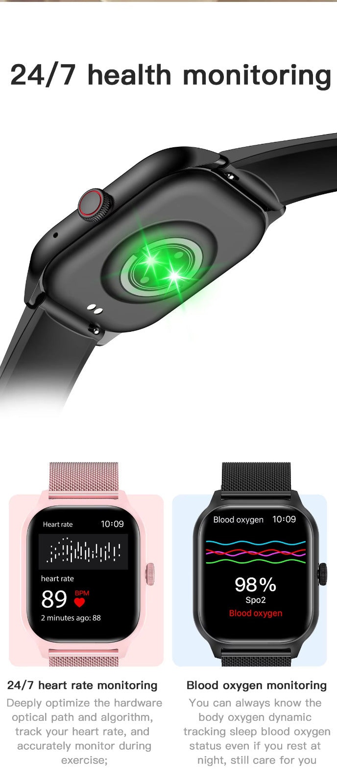 Smart Watch Men Women Fitness Tracker Blood Pressure Heart Rate Sport Watches