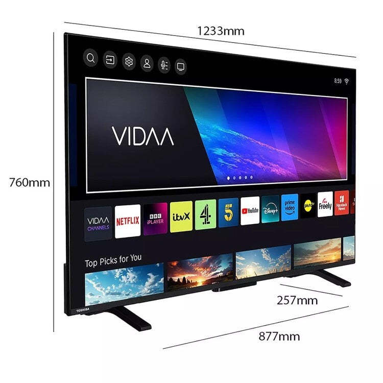 Toshiba 55 Inch 4K Ultra HD LED HDR Smart VIDAA Freely TV & Dolby - 55UV2F53DBU