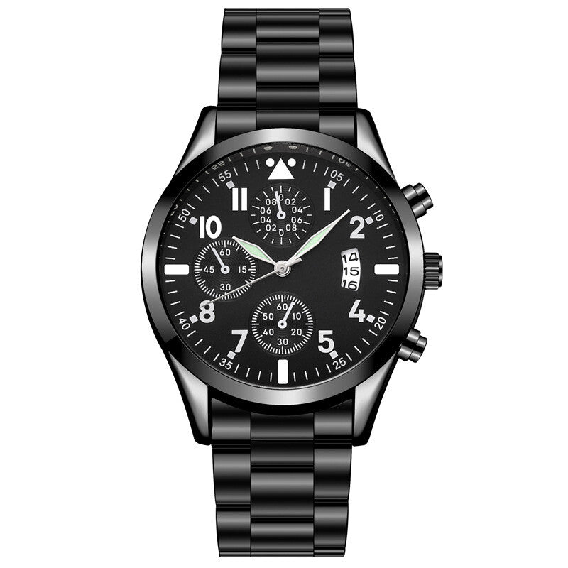 Luminous Calendar Metal Strap Men's Analog Quartz Formal Casual Wrist Watch Gift