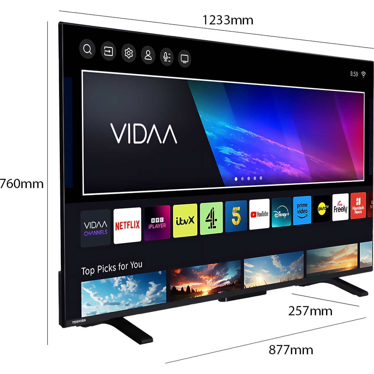 Toshiba 55UV2F53DBU 55 Inch LED 4K Ultra HD Smart TV Bluetooth WiFi
