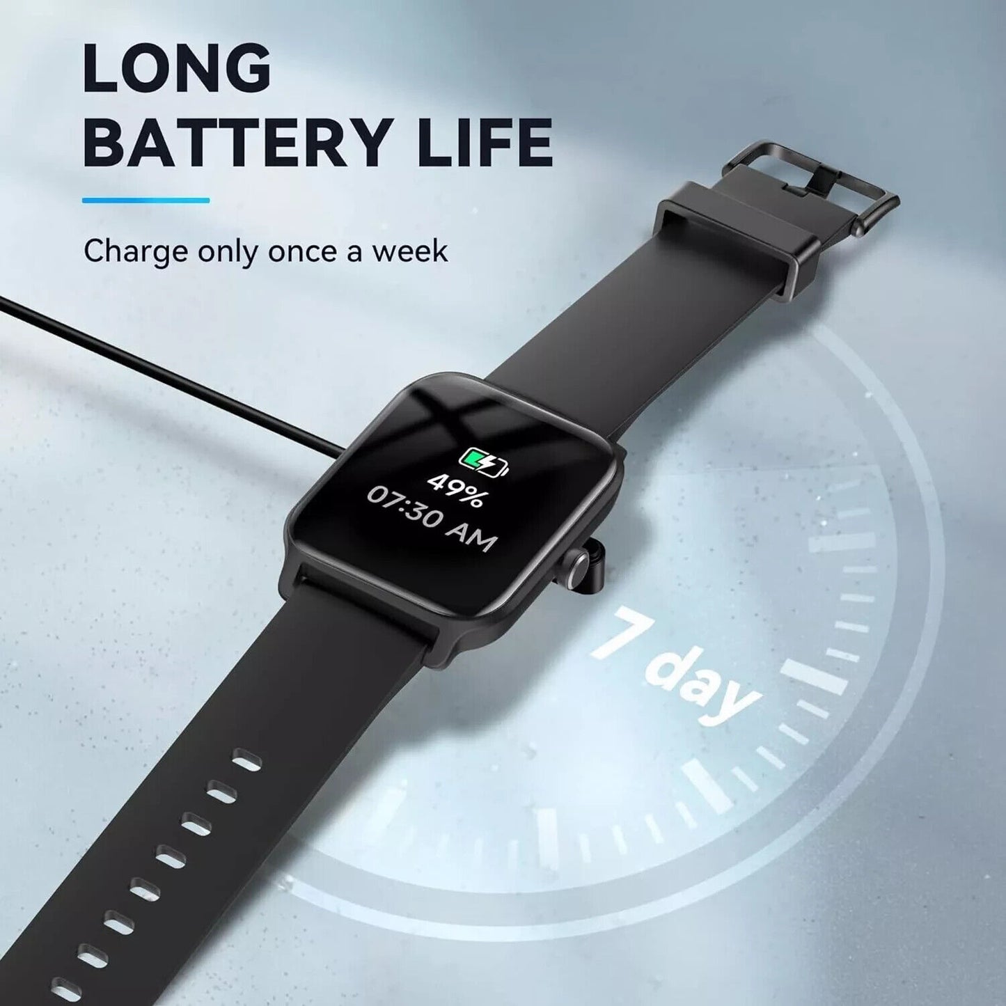 Alexa Smart Watch Calls Bluetooth Heart Rate Blood Pressure iPhone Samsung