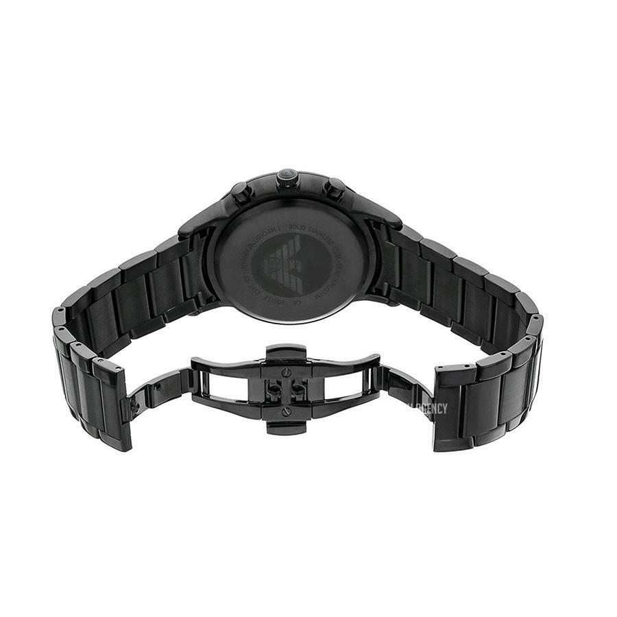 EMPORIO ARMANI AR2453 MENS BLACK CHRONOGRAPH WATCH - NEW - WARRNTY - CERTIFICATE