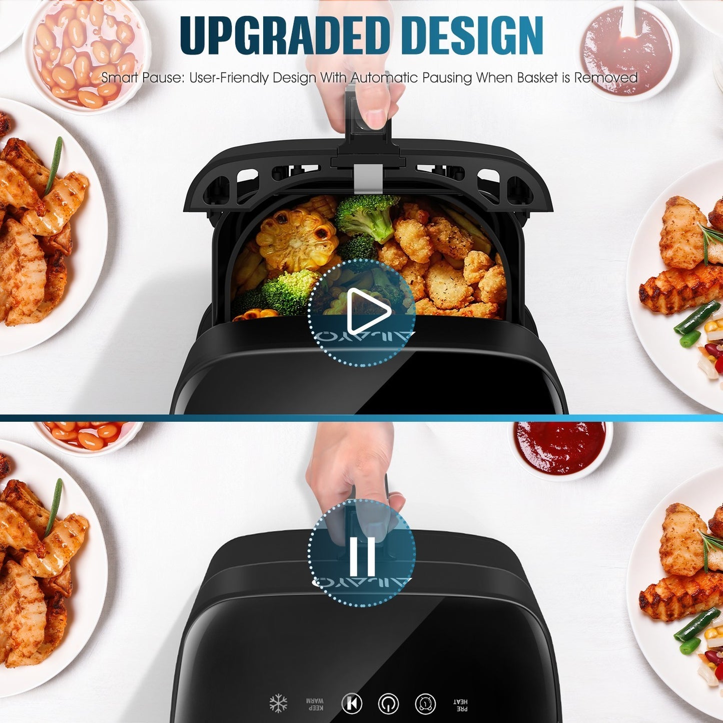 14L Air Fryer Digital Kitchen Oven Oil Free Low Fat Healthy Frying Cooker 1700W